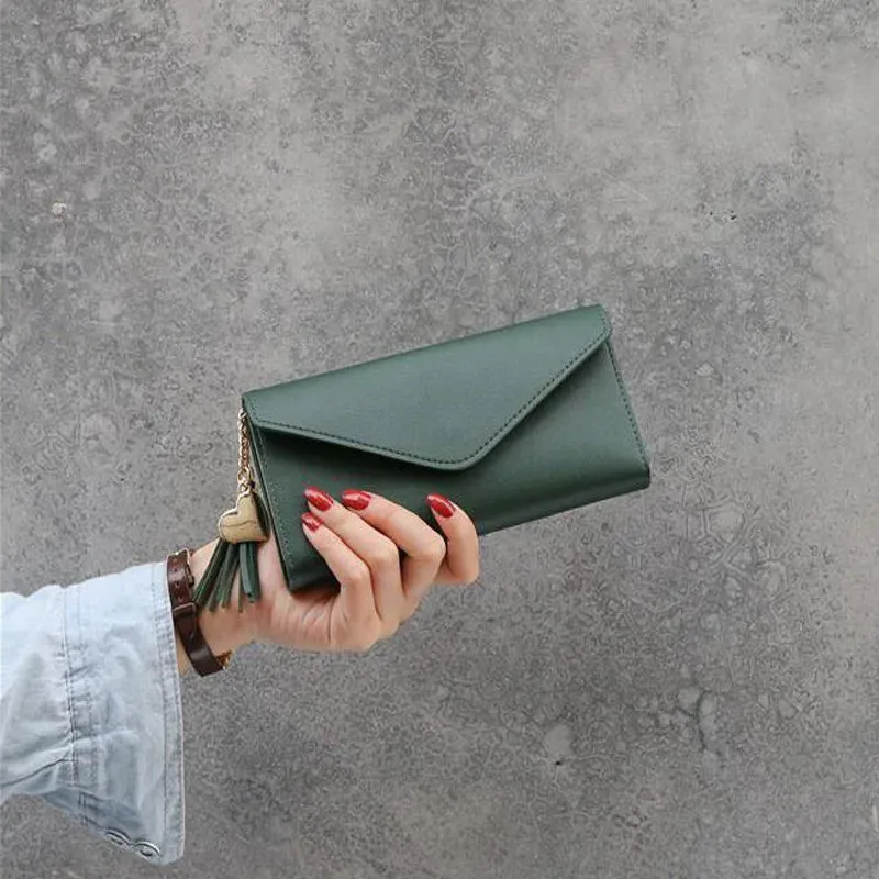 2025 Fashion Women Wallets Zipper Purses Black Light Gray Red Long Section Clutch Wallet Soft PU Leather Money Bag