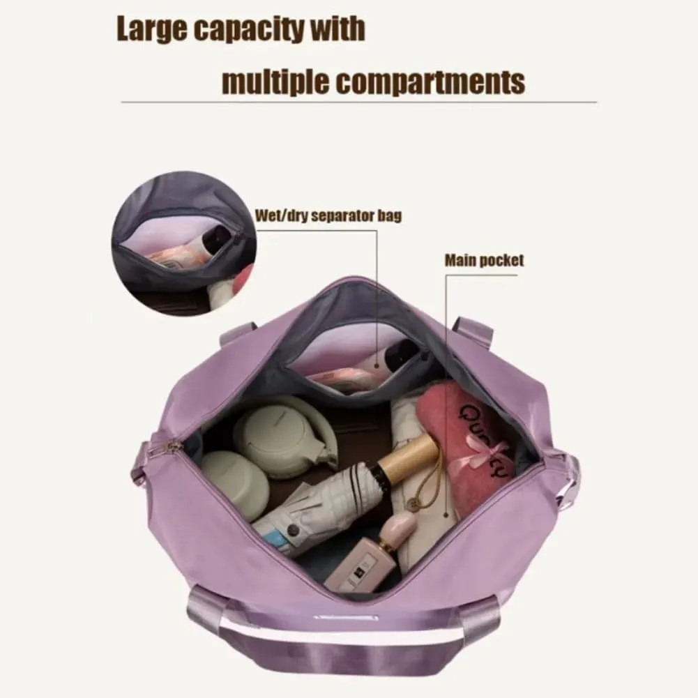 2025 New Large Capacity Travel Bag - Universal Wheel Removable, Kulken Travel Bag with Wheels,Portable Three-Layer Expandable Foldable Duffle Bags with (pink)