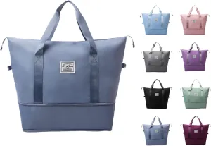 2025 New Large Capacity Travel Bag - Universal Wheel Removable,Rolling Duffle Bag with Wheels，Foldable Travel Bag, Dark Blue, Non-wheeled