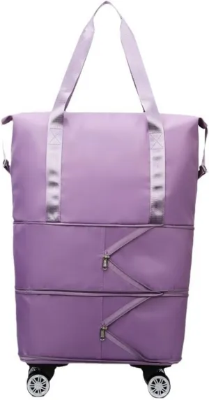 2025 New Large Capacity Travel Bag ，with Removable Wheels - Ultimate Lightweight Expandable Foldable Wheeled Carry-On Luggage for Travel Accessories (purple)