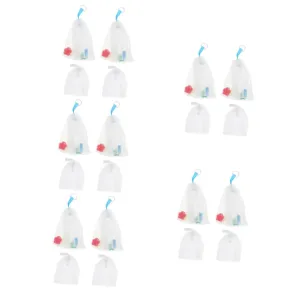 20pcs Facial Foaming Net Foaming Bags for Lathering Exfoliating for All Skin Types for Convenient Use for Home Travel