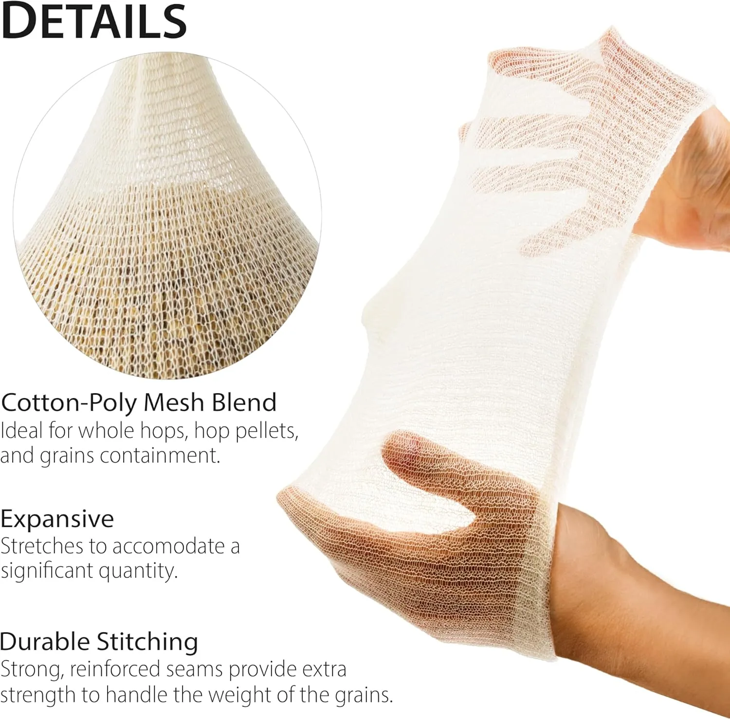 20" (50 Pack) Hops, Grain & Spice Beer Brewing Bags Cotton Mesh Steeping Bags for Beer Wine, Cider, Tea, Soups & Nut Milk, Hops & Grain Socks for Dry Hopping for Micro Brewing or Homebrewing