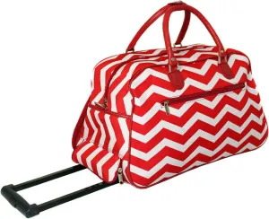 21" 2 Wheeled Travel Duffel Color: Turquoise/White