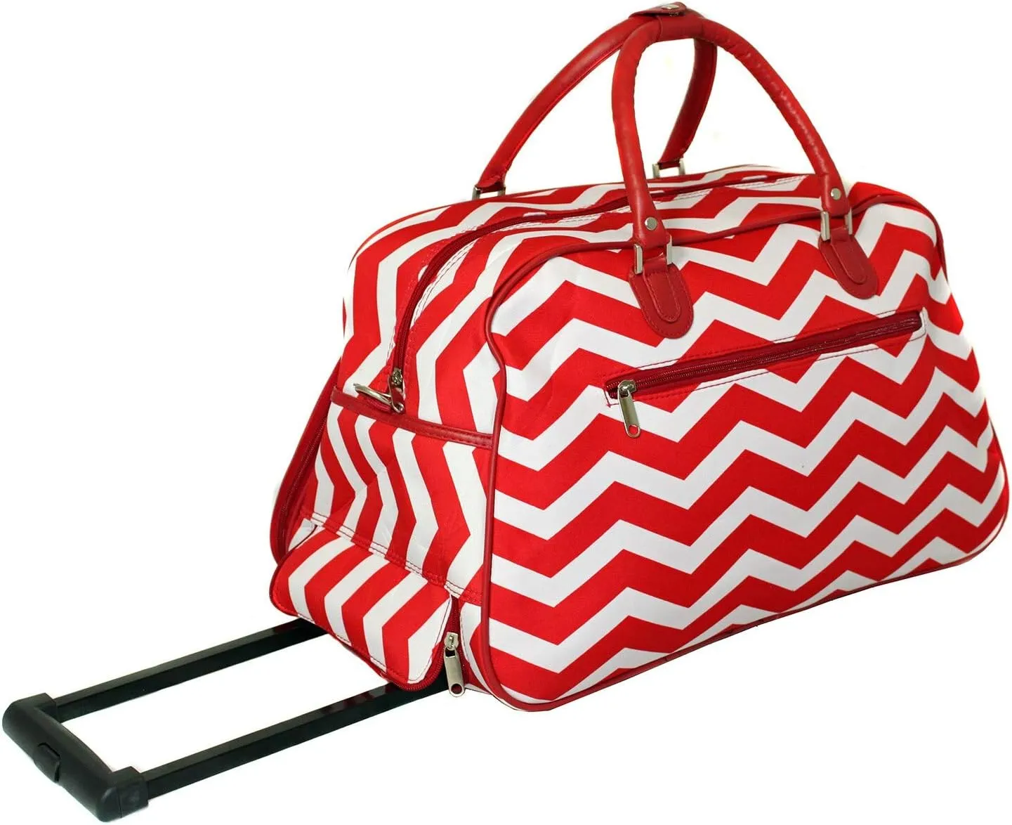 21" 2 Wheeled Travel Duffel Color: Turquoise/White