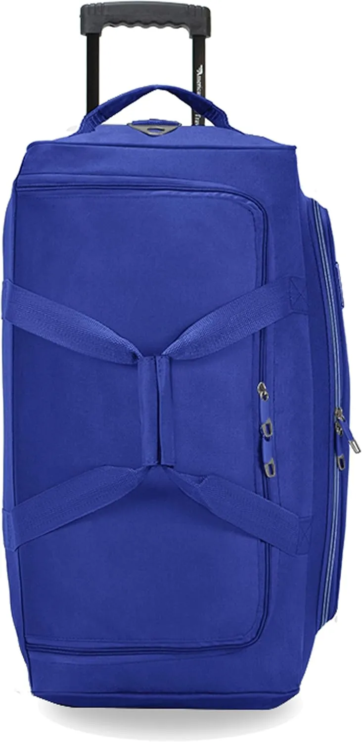 22"/30"/36" Rolling Duffel Bag Travel Wheeled Luggage Suitcase (Blue, 22-inch)
