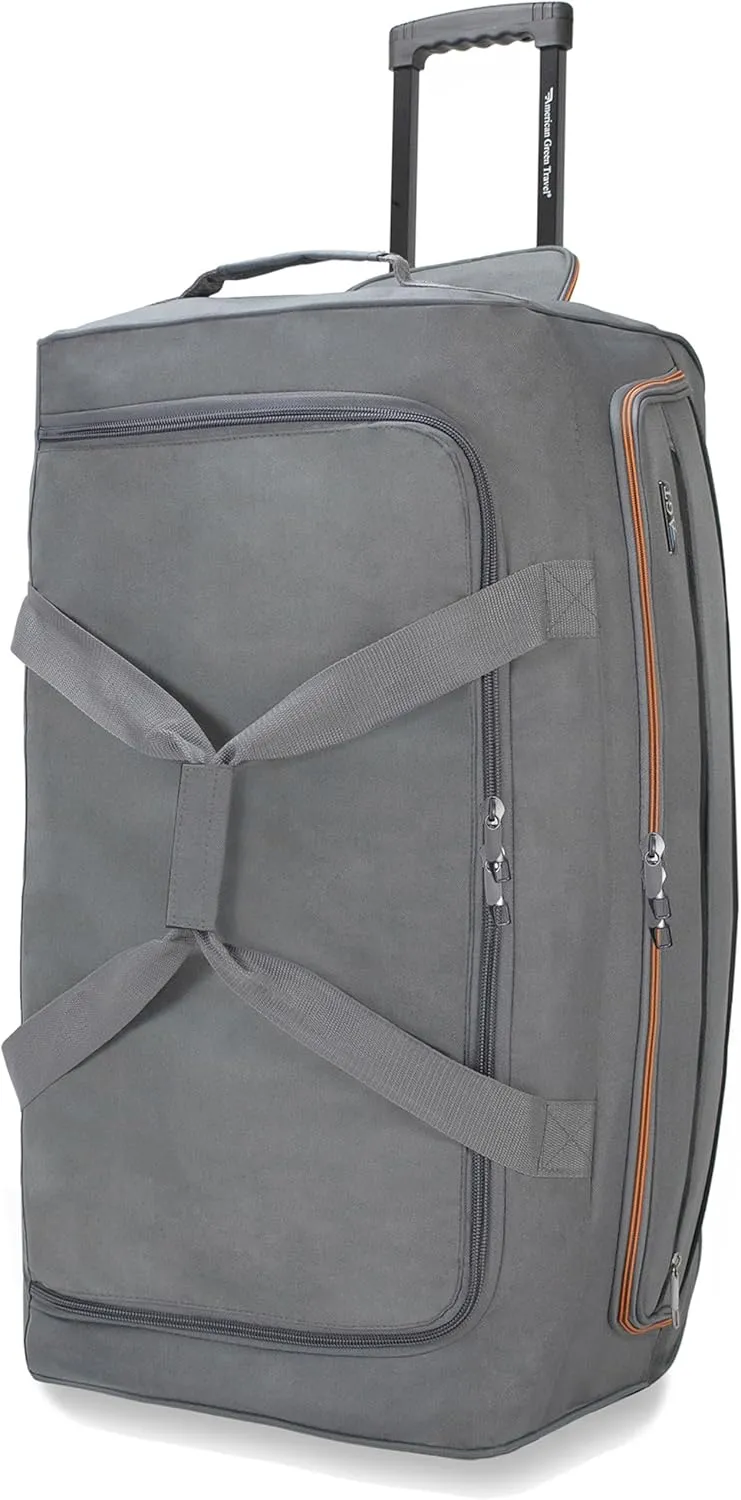 22"/30"/36" Rolling Duffel Bag Travel Wheeled Luggage Suitcase (Grey, 30-inch)