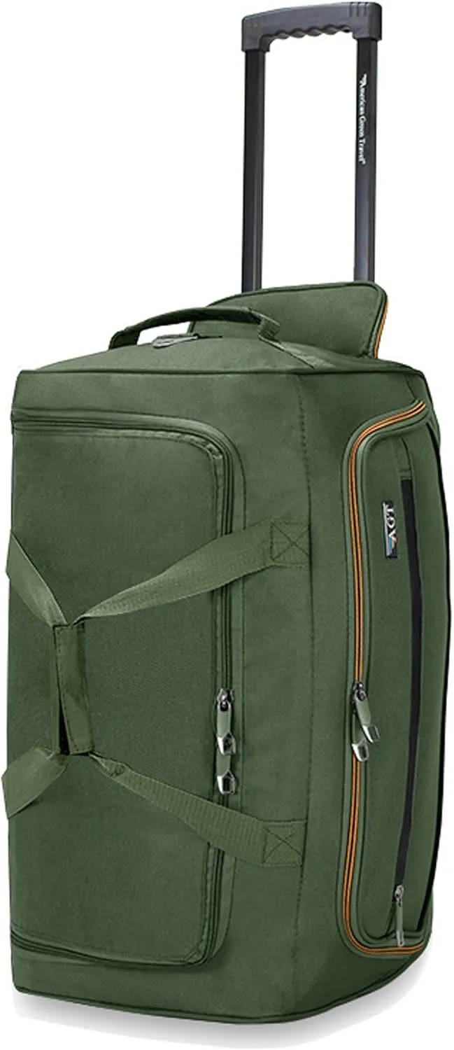 22"/30"/36" Rolling Duffel Bag Travel Wheeled Luggage Suitcase (Olive, 22-inch)