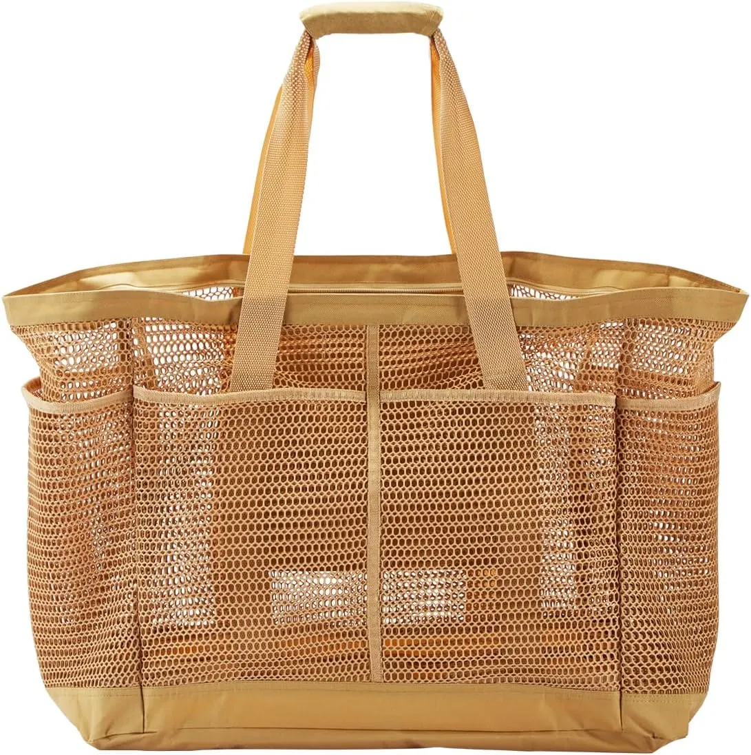 23'' 60L Extra Large Mesh Beach Tote Bag with Zipper, Sandproof Waterproof for Pool