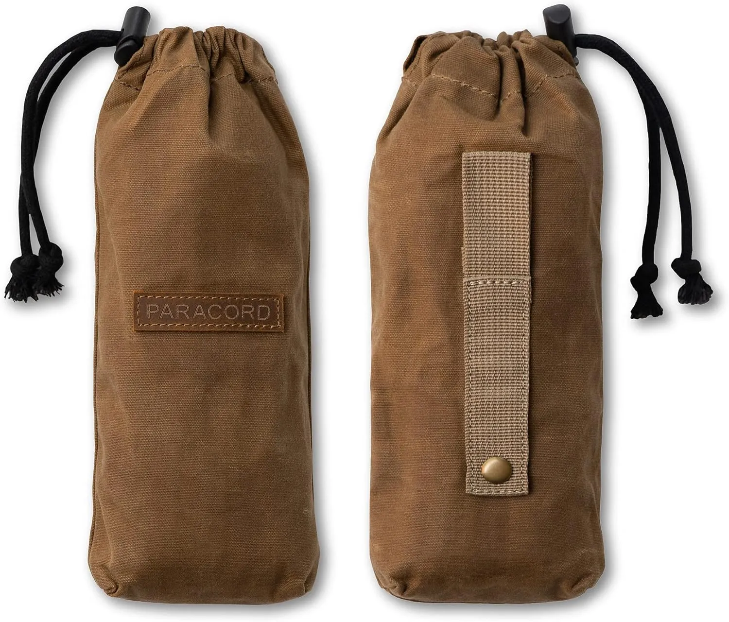 2in1 SurvivorCord & Bushcraft Canvas Bag - MOLLE Strap to Hold Up To 100ft SurvivorCord - Waxed Canvas Pouch - Mushroom Foraging, Hiking, Bushcraft - Coyote Brown