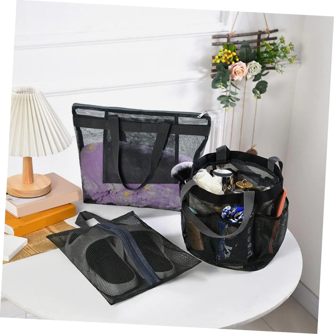 2pcs Bath Sauna Bag Toiletries Men and Women Outdoor, Blackx4pcs, 45x38cmx4pcs