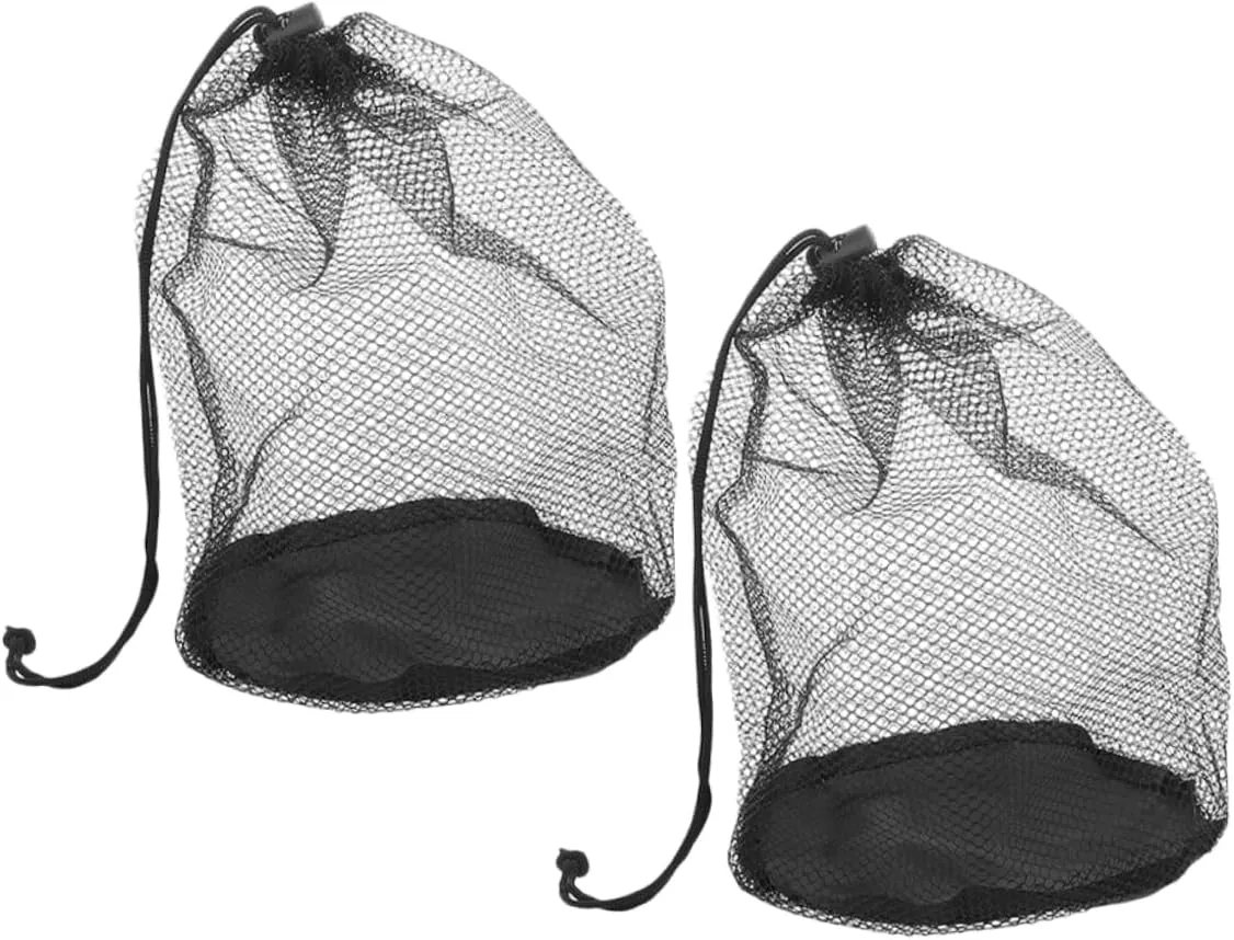 2Pcs Lightweight Ball Storage Net Bags Versatile Sports Cone Organizer for Efficient Storage of Pool Gear Laundry Drawstring Mesh Bags for Gym Beach and Outdoor Activities