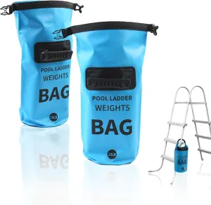 2Pcs Pool Ladder Weights, 25lbs Sand Fillable Universal Pool Step Weights, 500D PVC Waterproof Pool Sand Bags Step Anchors for Above Ground and Inside Pools Stair Entry Systems (25lbs)