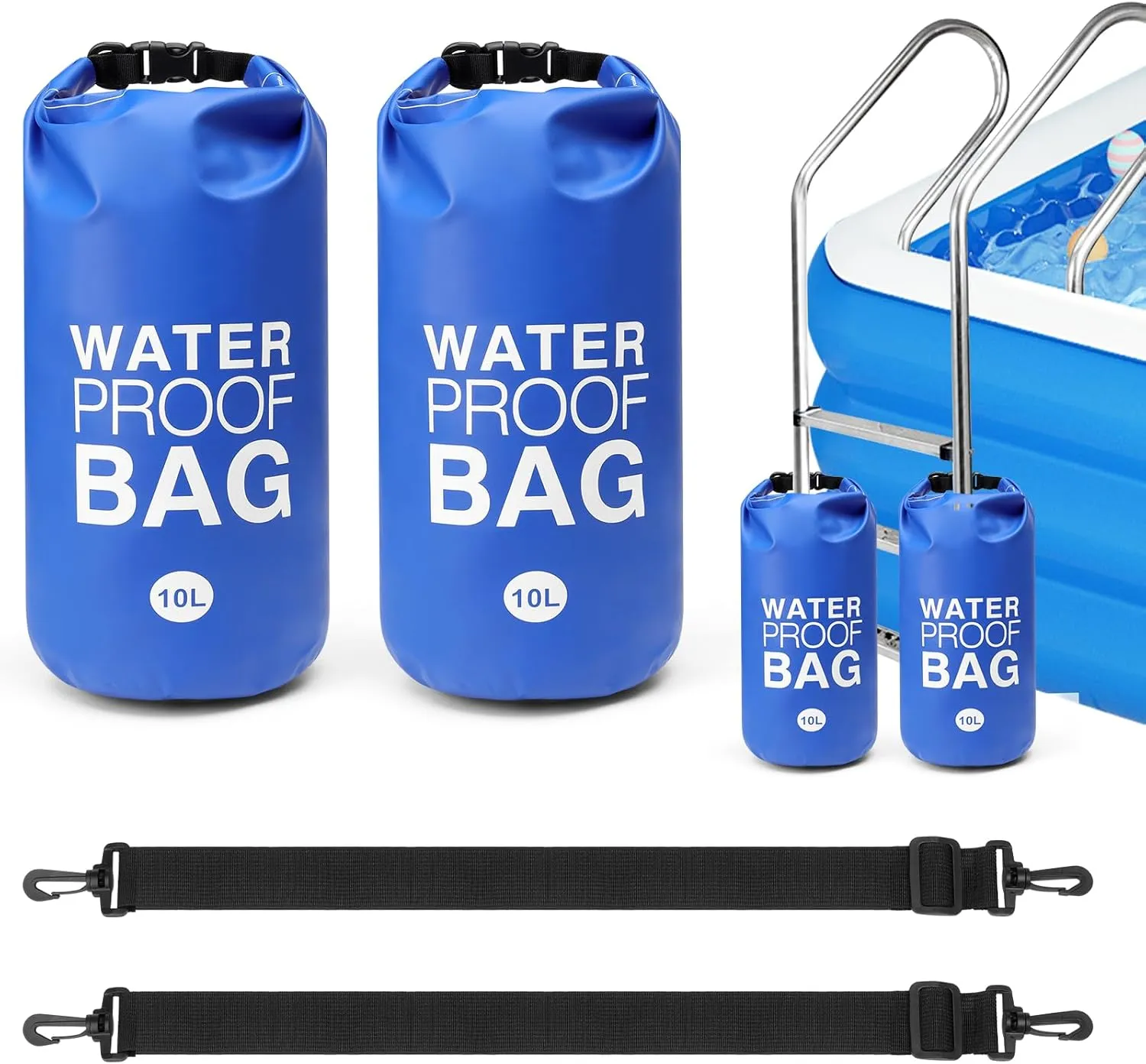 2Pcs Universal Pool Step Weights, Swimming Pool Ladder Weights for Above Ground Pools, 10L 500D PVC Pool Stair Weights, Waterproof Sand Bags with Handle for Pool Ladder Steps