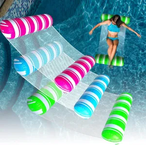 3 Pack Inflatable Pool Floats Adult Size Water Hammock,Pool Floaties Toys,4-in-1 Multi-Purpose Floats for Swimming Pool,Pool Rafts Lounge Chairs Floating,for Adults Vacation Fun and Rest