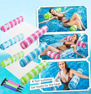 3 Pack Inflatable Pool Floats for Adults, 4-in-1 Multi-Purpose Pool Floaties Toys, Adult Size Water Hammock,Pool Rafts Lounge Chairs Floating for Swimming Pool, Beach, Outdoor