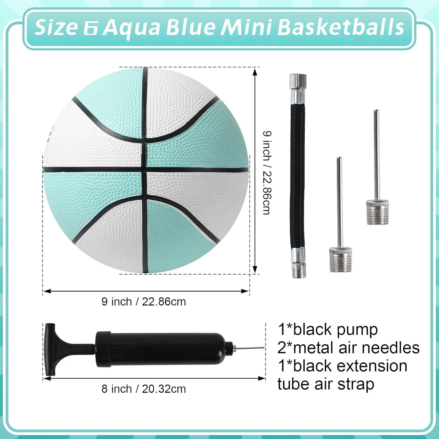 3 Pack Water Pool Basketball Aqua Blue Rubber Waterproof Water Basketball for Swimming Pool Ball Lake Hoop Games