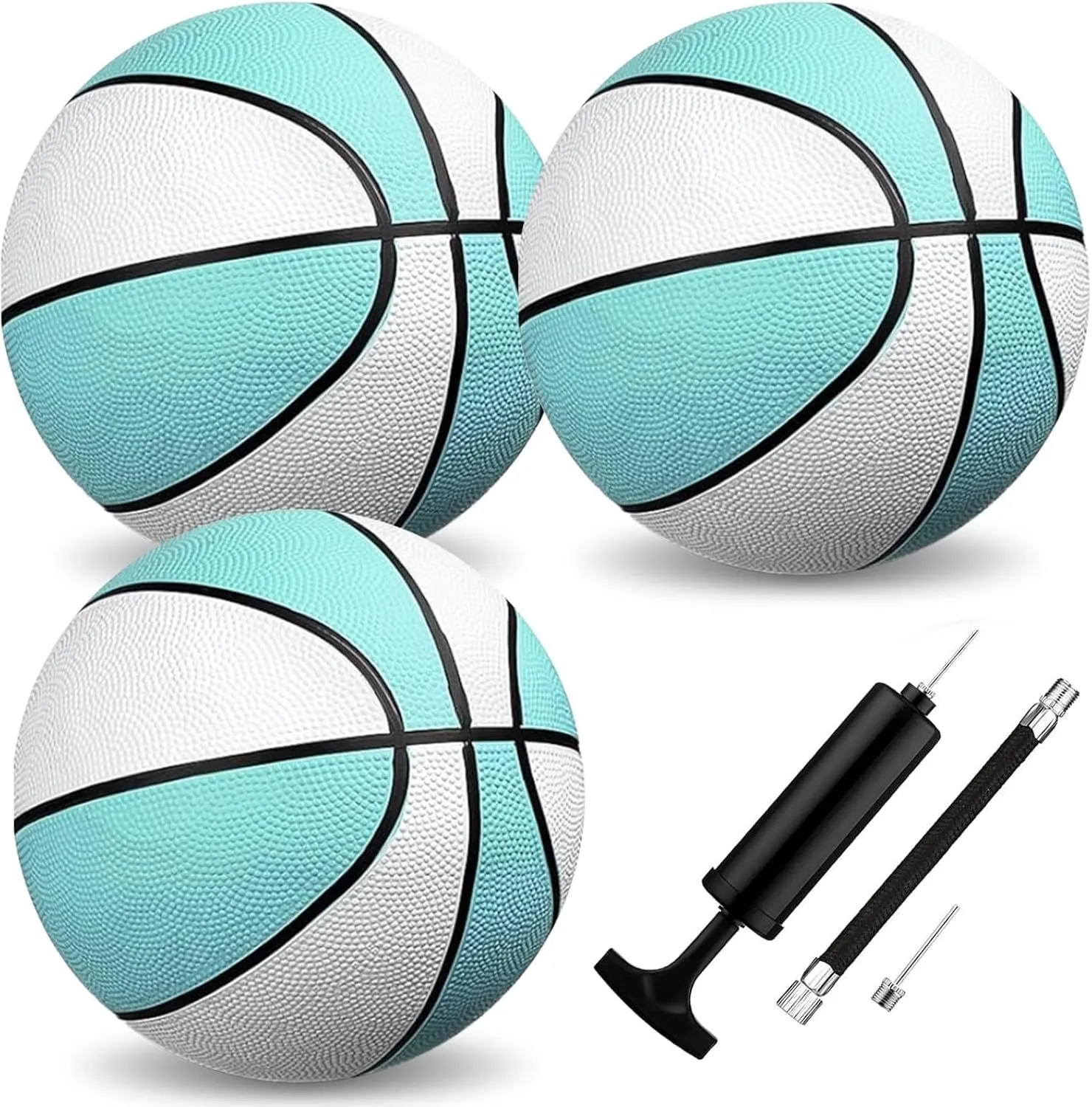 3 Pack Water Pool Basketball Aqua Blue Rubber Waterproof Water Basketball for Swimming Pool Ball Lake Hoop Games