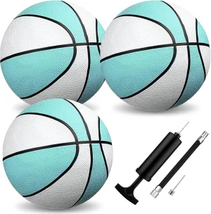 3 Pack Water Pool Basketball Aqua Blue Rubber Waterproof Water Basketball for Swimming Pool Ball Lake Hoop Games