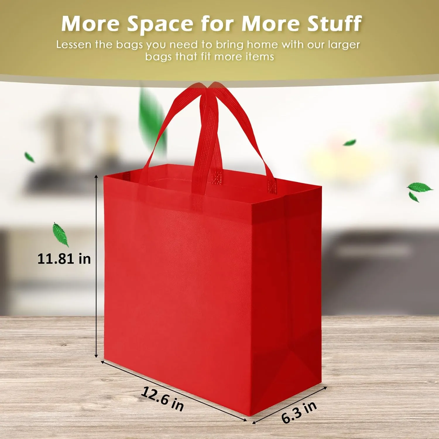 30 Pcs Reusable Tote Bag Bulk Non Woven Grocery Bag with Handle Blank Foldable Shopping for Groceries Shop Retail