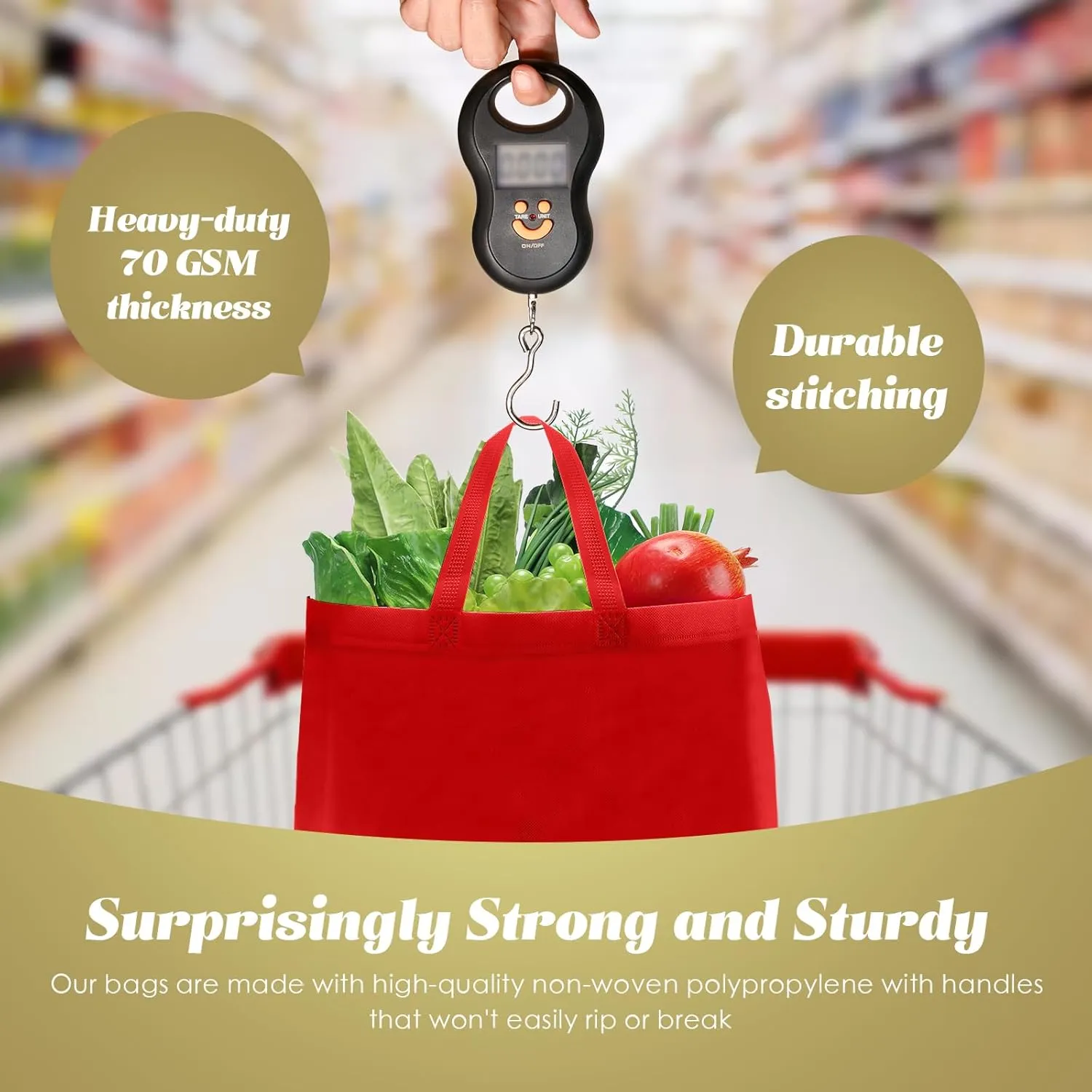 30 Pcs Reusable Tote Bag Bulk Non Woven Grocery Bag with Handle Blank Foldable Shopping for Groceries Shop Retail