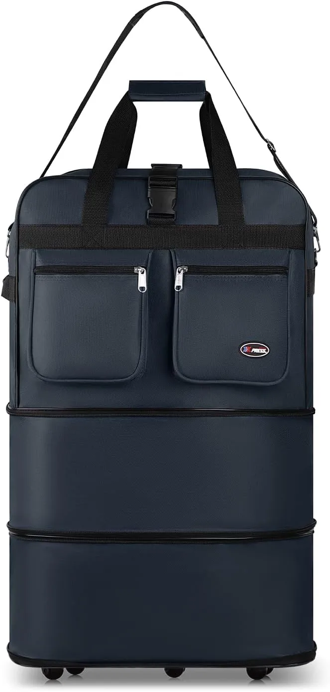 30''36''40''Rolling Wheeled Duffel Bag Suitcases with Wheels Expandable Foldable Luggage Bag Rolling Travel Bag Duffel Bag for Men Women#NAVY,36