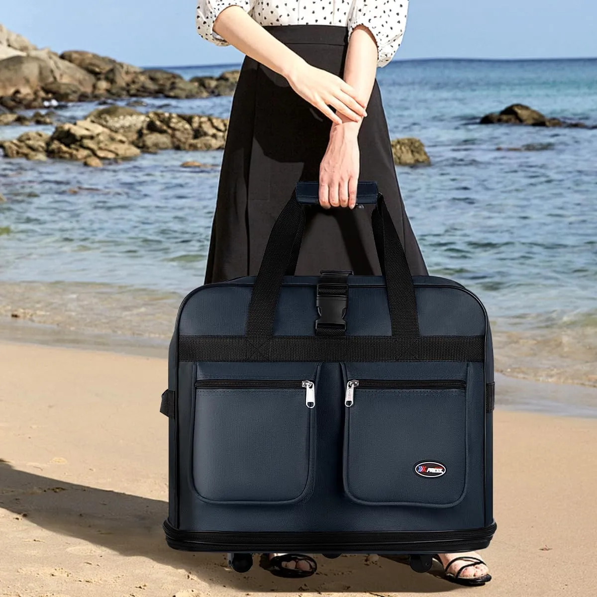 30''36''40''Rolling Wheeled Duffel Bag Suitcases with Wheels Expandable Foldable Luggage Bag Rolling Travel Bag Duffel Bag for Men Women#NAVY,36