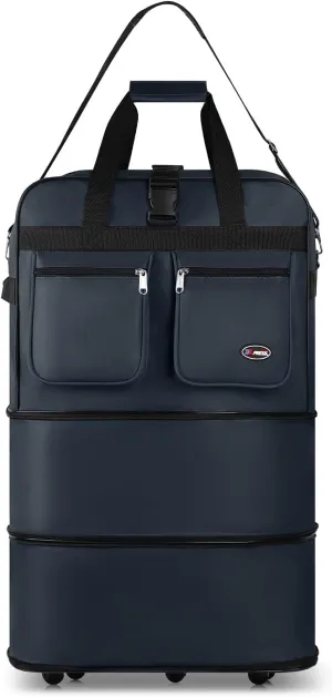 30''36''40''Rolling Wheeled Duffel Bag Suitcases with Wheels Expandable Foldable Luggage Bag Rolling Travel Bag Duffel Bag for Men Women#NAVY,36