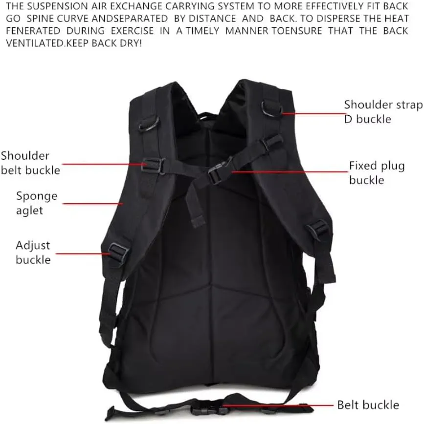 30L Tactical Backpack, Military MOLLE Rucksack, Waterproof Assault Pack for Hunting, Camping, Survival & Outdoor Travel (Black)