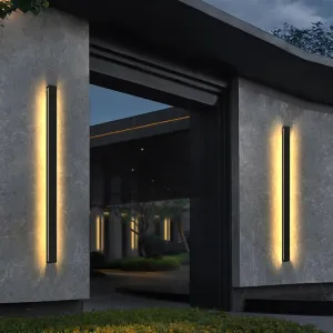31.5inch Long Outdoor Wall Lights, Black Outdoor Sconce Lights, Waterproof Wall Mounted Light, 3000k Modern Outdoor Lights for House, Garage, Exterior 24W