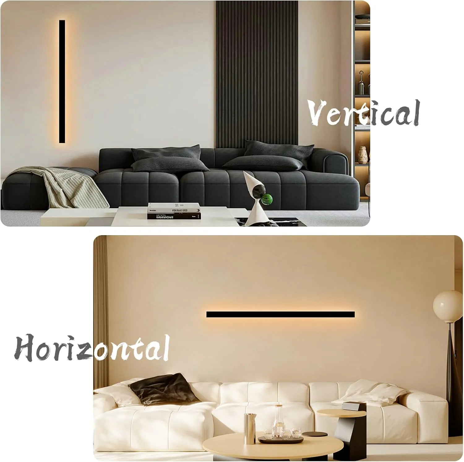 31.5inch Long Outdoor Wall Lights, Black Outdoor Sconce Lights, Waterproof Wall Mounted Light, 3000k Modern Outdoor Lights for House, Garage, Exterior 24W