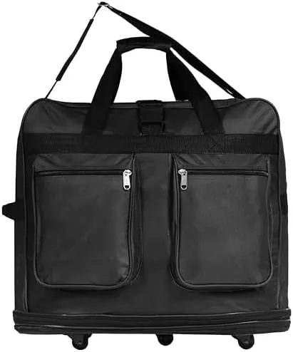 36"" Expandable Duffle Bag (Lightweight) Rolling Wheeled Spinner Suitcase Luggage for Travel and Storage, Black