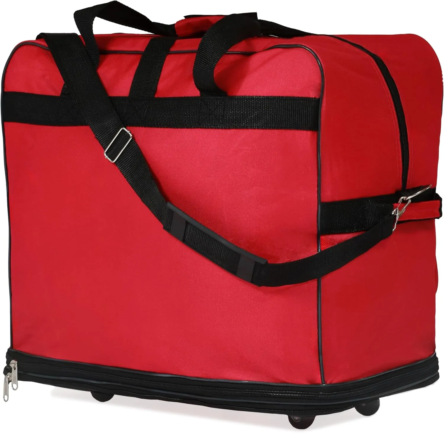 36"" Expandable Duffle Bag (Lightweight) Rolling Wheeled Spinner Suitcase Luggage for Travel and Storage, Red, Wheelbag36