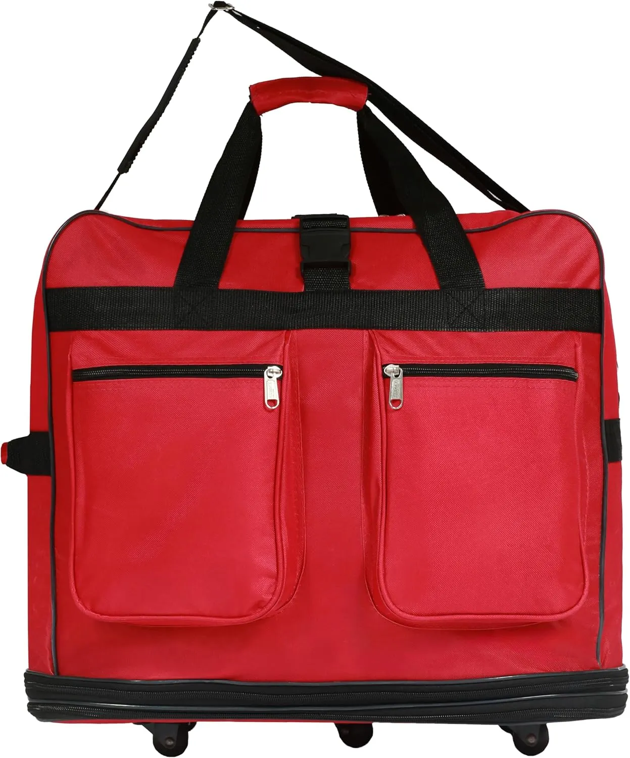 36"" Expandable Duffle Bag (Lightweight) Rolling Wheeled Spinner Suitcase Luggage for Travel and Storage, Red, Wheelbag36