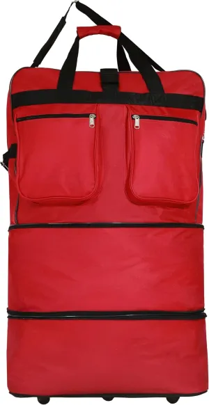 36"" Expandable Duffle Bag (Lightweight) Rolling Wheeled Spinner Suitcase Luggage for Travel and Storage, Red, Wheelbag36