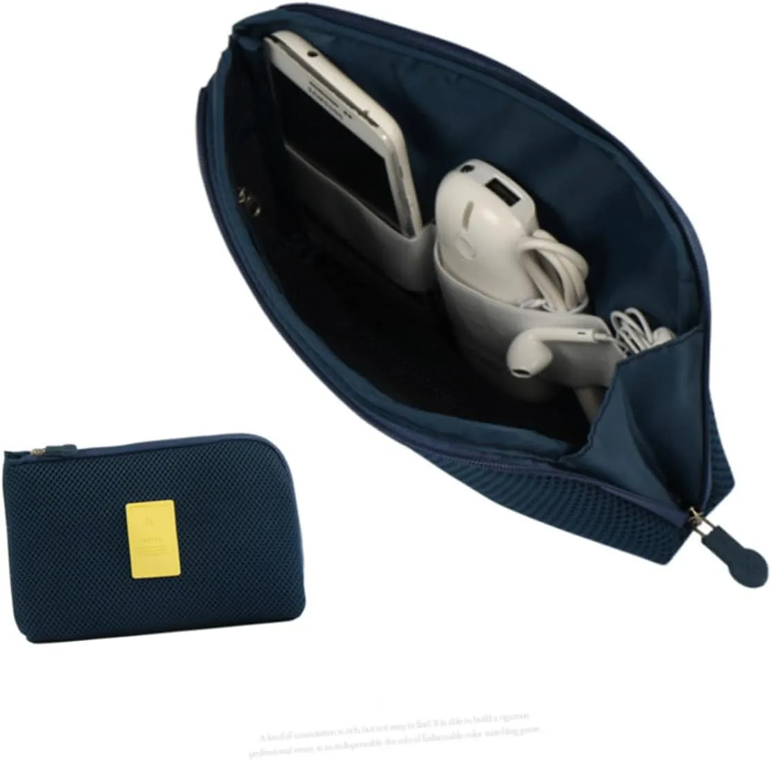 3pcs Portable Waterproof Double Pouch Cord Organizer for Travel Digital Data Cosmetic Storage Case