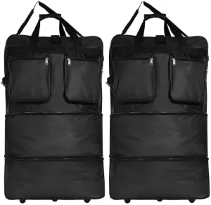 40" Duffle Bag Expandable Rolling Lightweight Wheeled Spinner Suitcase Luggage (2 Pack) for Travel and Storage