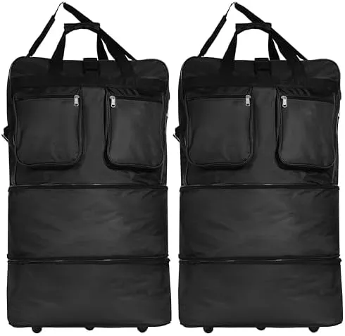 40" Duffle Bag Expandable Rolling Lightweight Wheeled Spinner Suitcase Luggage (2 Pack) for Travel and Storage