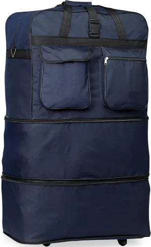 40" XXL Jumbo Rolling Wheeled Duffel Bag Spinner Suitcase Duffle Bag Luggage NEW