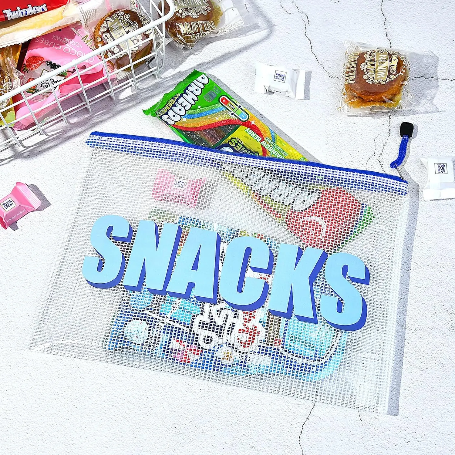 4PCS Snack Bag for Travel Clear Zipper SnackPouch Waterproof Makeup Cosmetic Bags for Women Girls Clear Pouch for Essentials