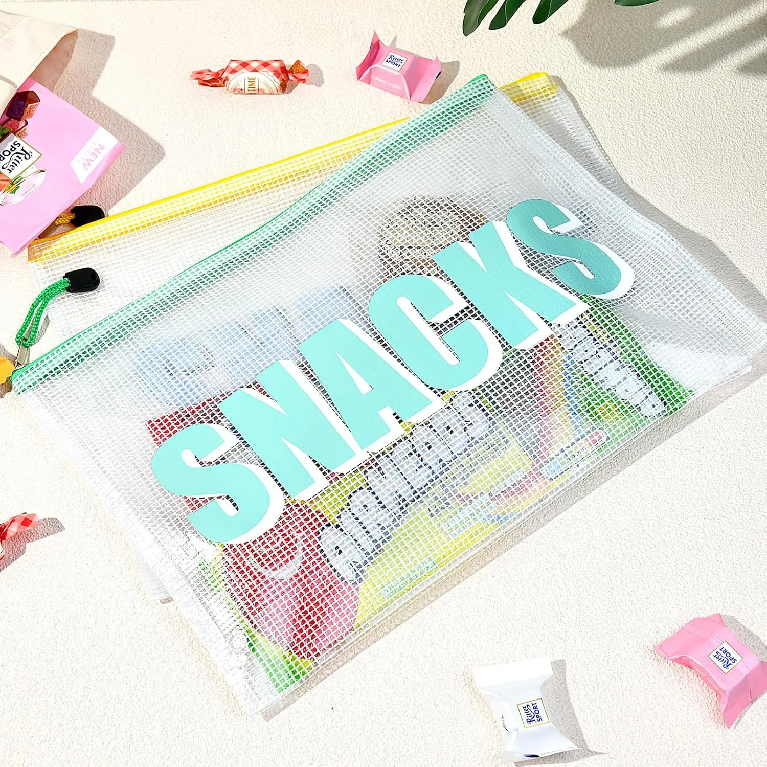 4PCS Snack Bag for Travel Clear Zipper SnackPouch Waterproof Makeup Cosmetic Bags for Women Girls Clear Pouch for Essentials