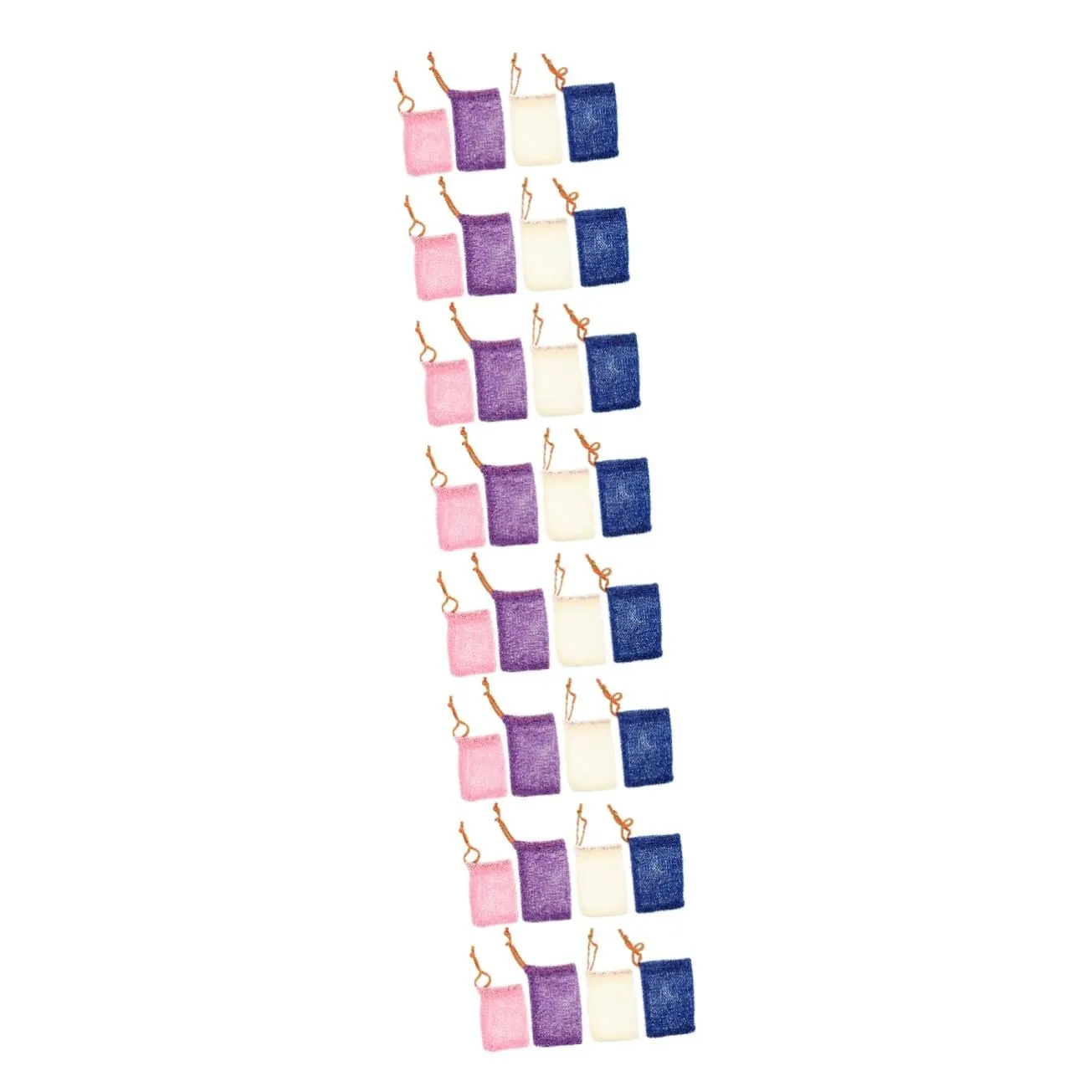 4sets Soap Bag Foaming Mesh Crates African Colors Travel-sized Soap Saver Pouches for Skincare 8pcs*4