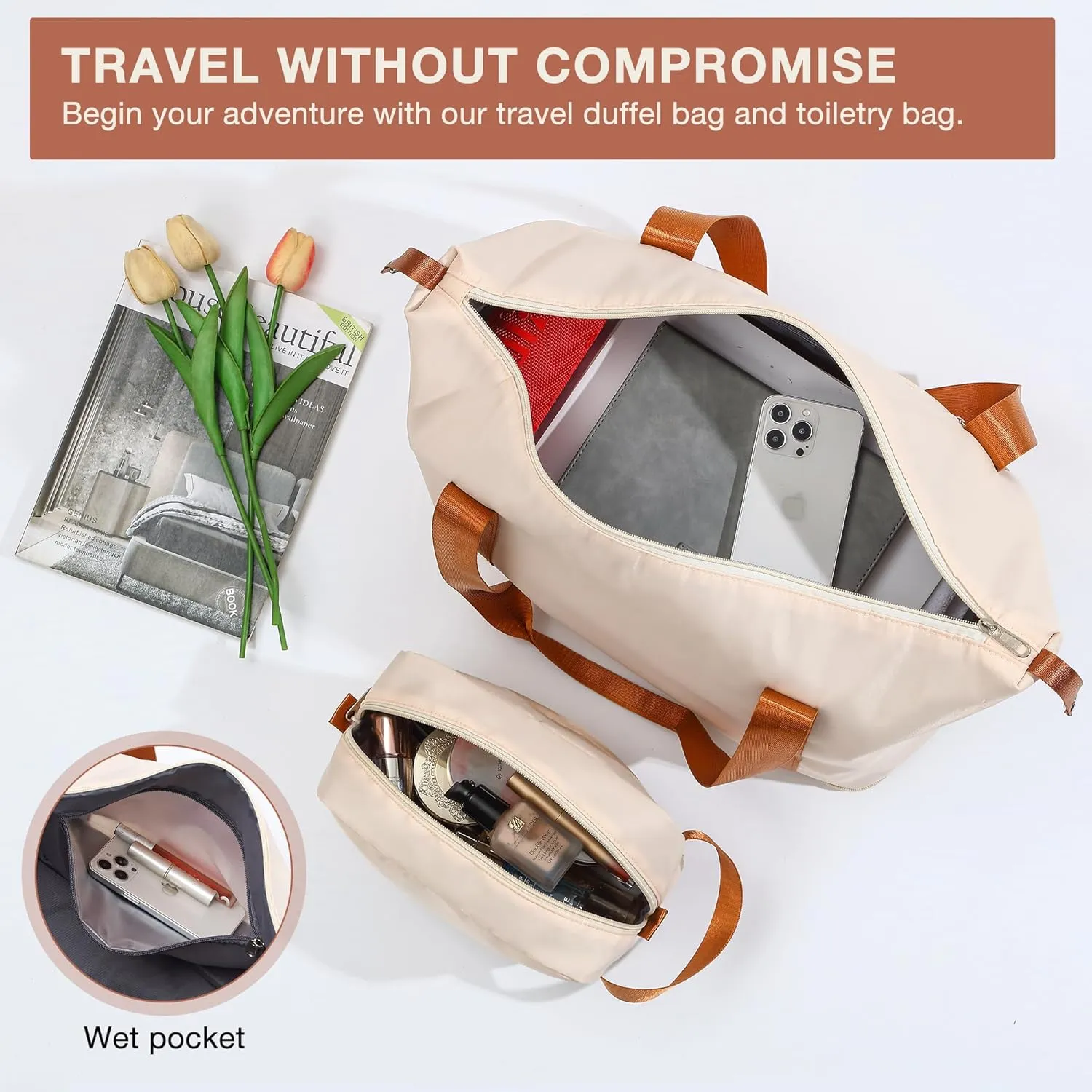 5 Piece Luggage Sets with Spinner Wheels, Womens Luggage Sets Carry on Bag Set, Hardside Carry On Suitcase Sets with Tsa Locks Duffel Bag