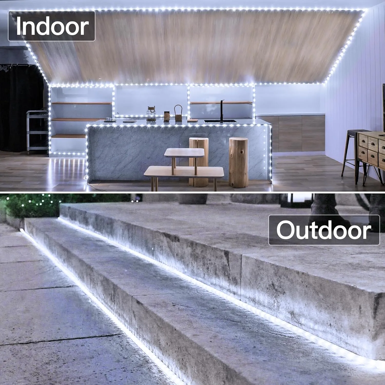 50ft LED Rope Lights with Remote, 300 LED IP68 Waterproof Rope Lights with Plug & Timer, Rope Lights for Outside, Indoor, Patio, Pool, Bedroom, Party, Indoor Decoration (White)