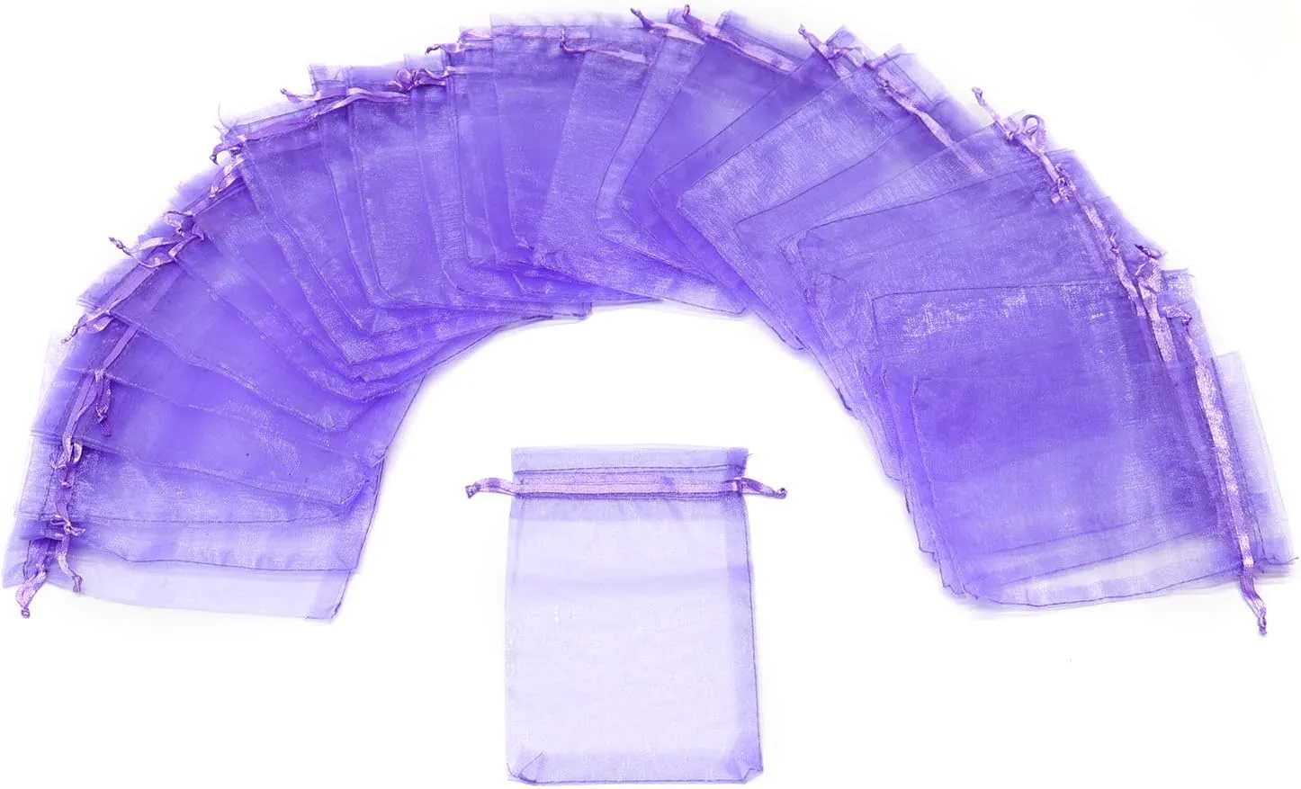 50pcs Organza Bags 8x12 inches Light Purple, Drawstring Jewelry Pouches Wedding Favors Gift Bag Christmas Candy Mesh Bags