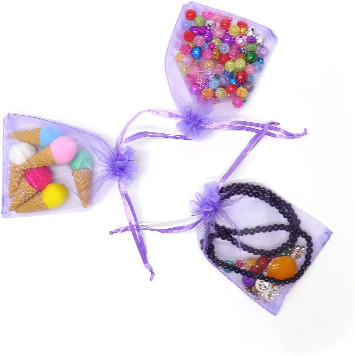 50pcs Organza Bags 8x12 inches Light Purple, Drawstring Jewelry Pouches Wedding Favors Gift Bag Christmas Candy Mesh Bags
