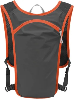 5L lightweight running backpack outdoor sports water bag backpack without water bag or water bottle,Dark gray orange,One Size