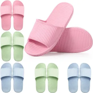 6 Pack Non Slip Shower Slides Lightweight Bath Slippers for Women & Men Pool Sandals for Home Hotel Gym Spa Pool