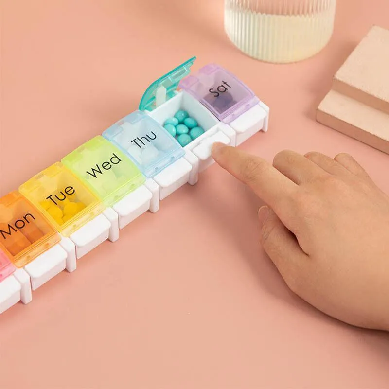 7-Day Pill Box 1PC Weekly Medicine Tablet Case