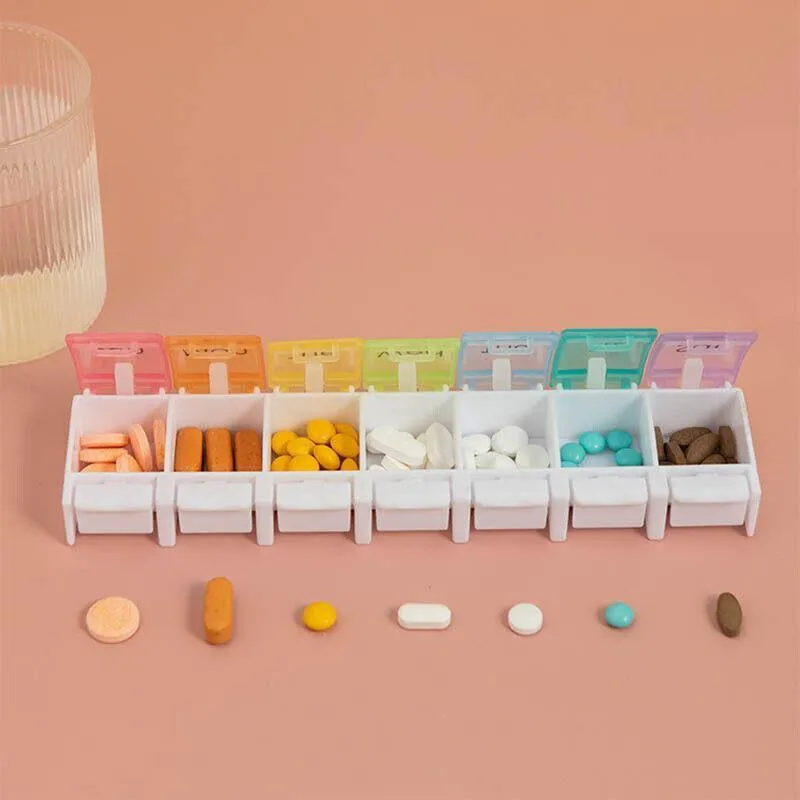 7-Day Pill Box 1PC Weekly Medicine Tablet Case