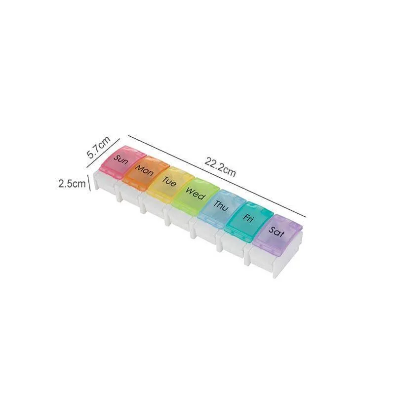 7-Day Pill Box 1PC Weekly Medicine Tablet Case